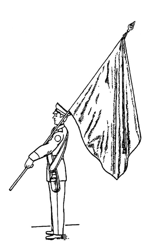 Положение Государственного флага РоссийскойФедерации и Боевого знамени "на плечо"