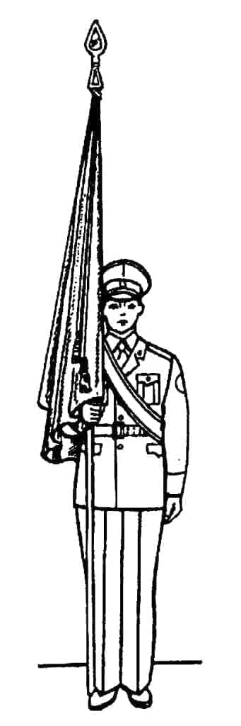 Положение Государственного флагаРоссийской Федерации и Боевого знамени в строю на месте